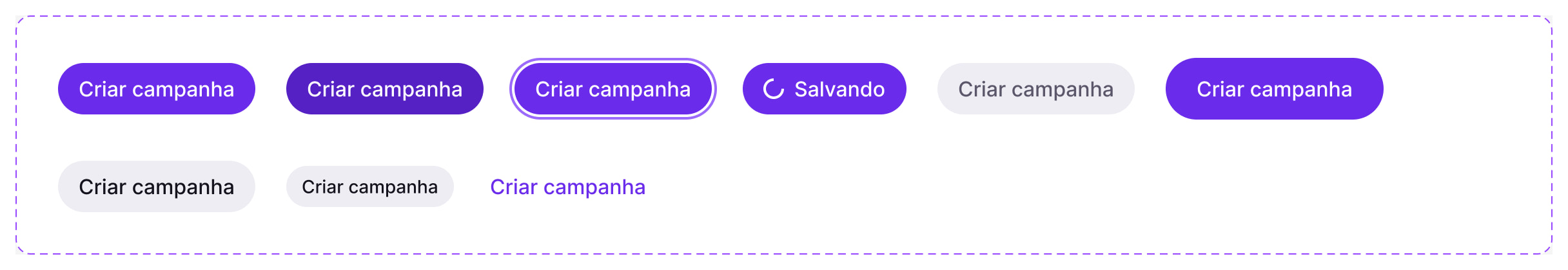 The Button component’s variants in the light theme