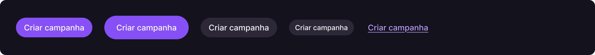 The same Button variants in the dark theme